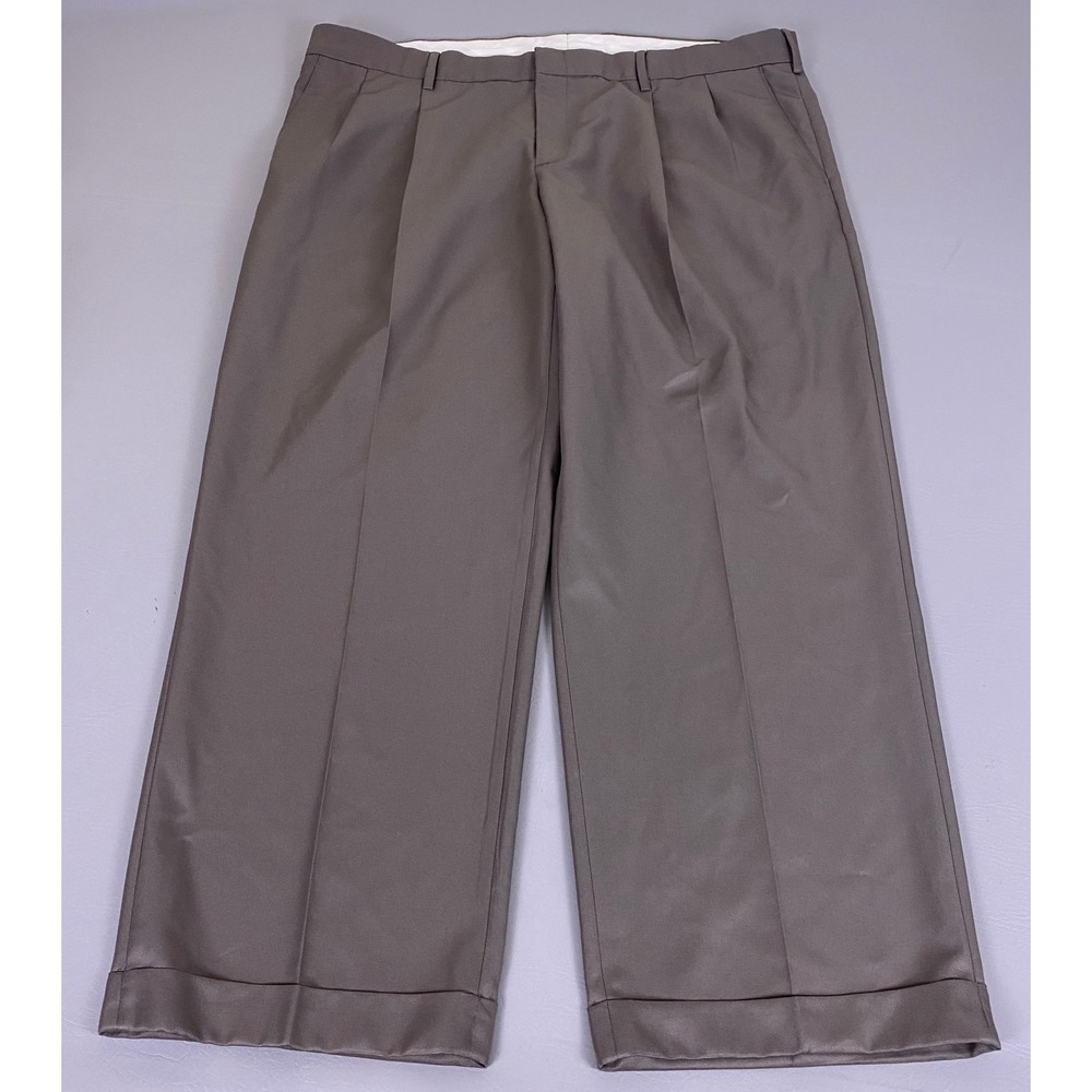 Merona Ultimate Dress Pants Trousers Men's 42x30‎ Gray Pleated Cuffed Relaxed